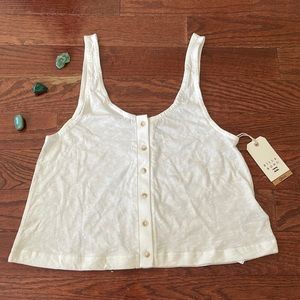 White billabong button up tank top
